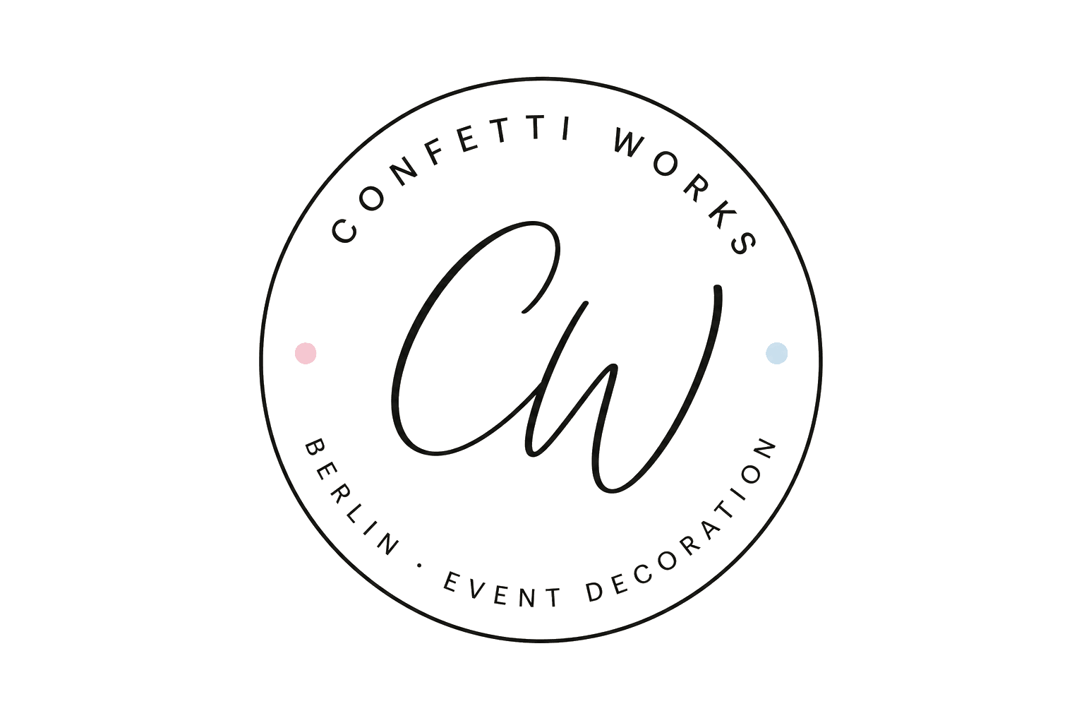 Confetti Works CW monogram